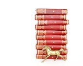 1920s Journeys Through Bookland - 1922 Complete Set - Red Gold Children's Book Collection - Decorative Book Decor - Antique Nursery Decor