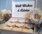 Customized Large Wedding Guest Book Box Alternative Shabby Chic Rustic Advice for Bride & Groom Well Wishes Wooden Hearts Favors
