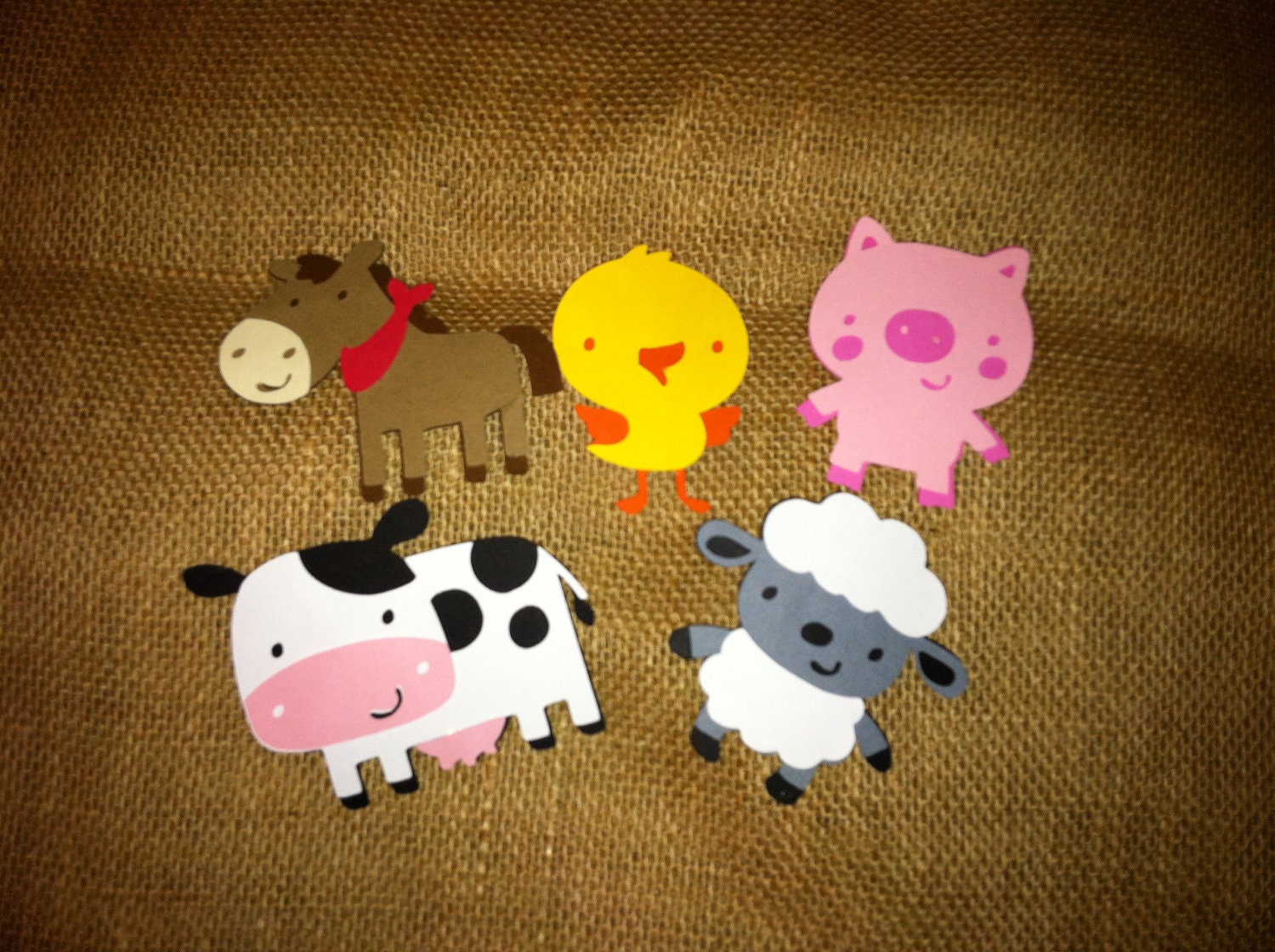 Farm/Barnyard Animals Favors/Jar Decorations/Table Decoration Set of 12