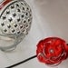 OSU, Gorgeous Handmade Scarlet and Gray Satin Flower, Baby Headband, Girl Barrette, The Ohio State University