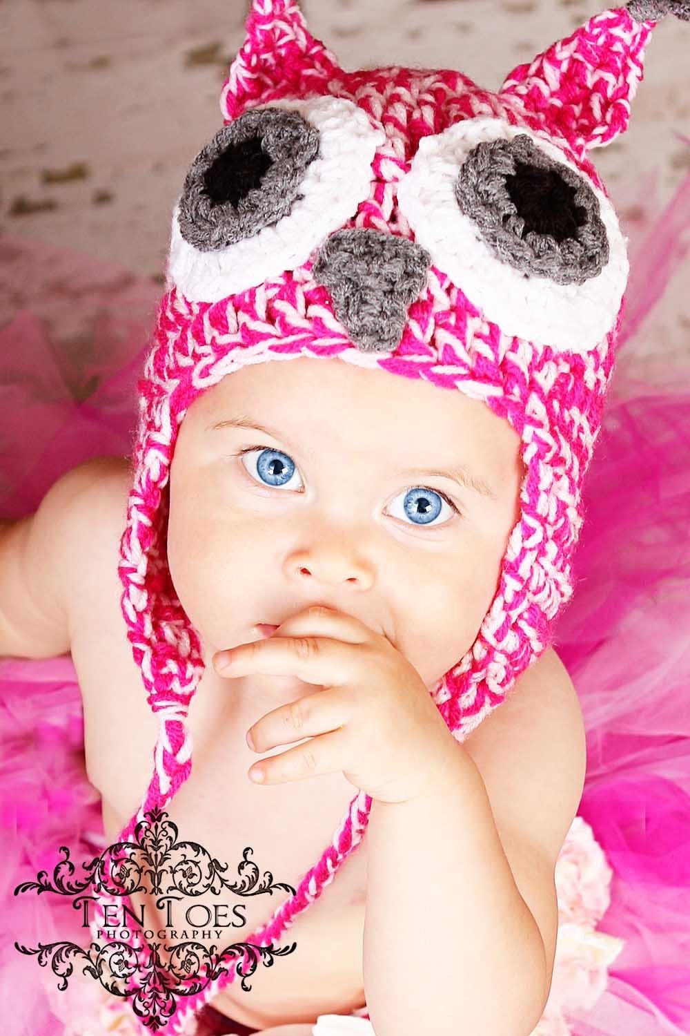 Cute Hot Pink  Owl Hat