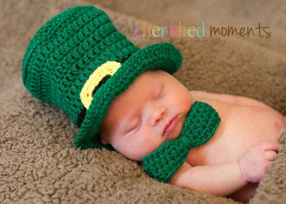 PATTERN Leprechaun Hat & Bow Tie - Crochet - St Patrick's Day