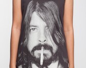 Dave Grohl Shirt Foo Fighters Hard Rock Shirts Women Tank Top Black Shirt Tunic Top Vest Sleeveless Women T-Shirt Size S M