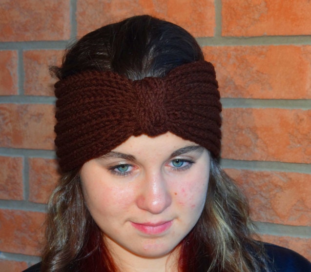 Turban Headband Brown Ear Warmer Turban Headwrap Knit Headband Earwarmer Headwrap Warm Cozy Winter new FB FANS Receive 50% OFF