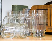 Set of 4 Vintage Glass Dinner Mugs - for beer, root beer floats, shakes,