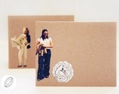 Los Dos. Set of 2 Original Kraft Paper Blank Greeting Cards w Geometric Crystalline Structure & Vintage Retro National Geographic Photograph