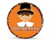 Pilgrim Boy  - Personalized Melamine Plate - Kids Table Setting -  Style 089