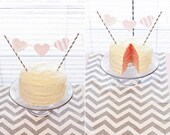 Cake Topper - Shabby Chic Heart Bunting - Perfect for Showers, Weddings & Parties