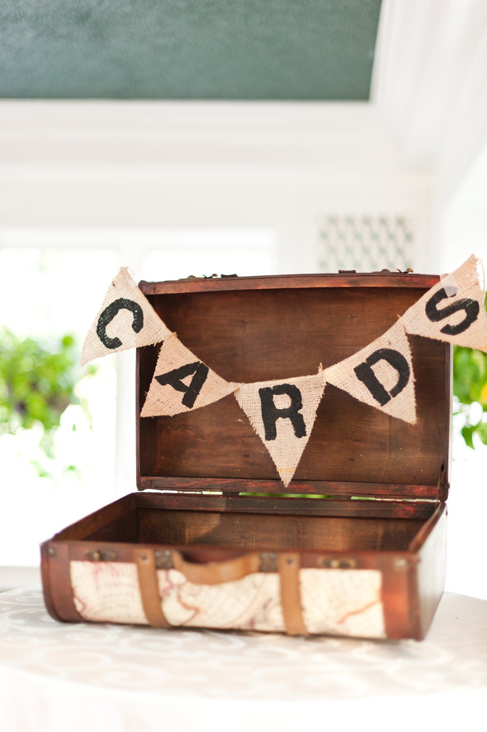 Cards Sign - Customizable Burlap Bunting - Shabby Chic & Rustic Wedding