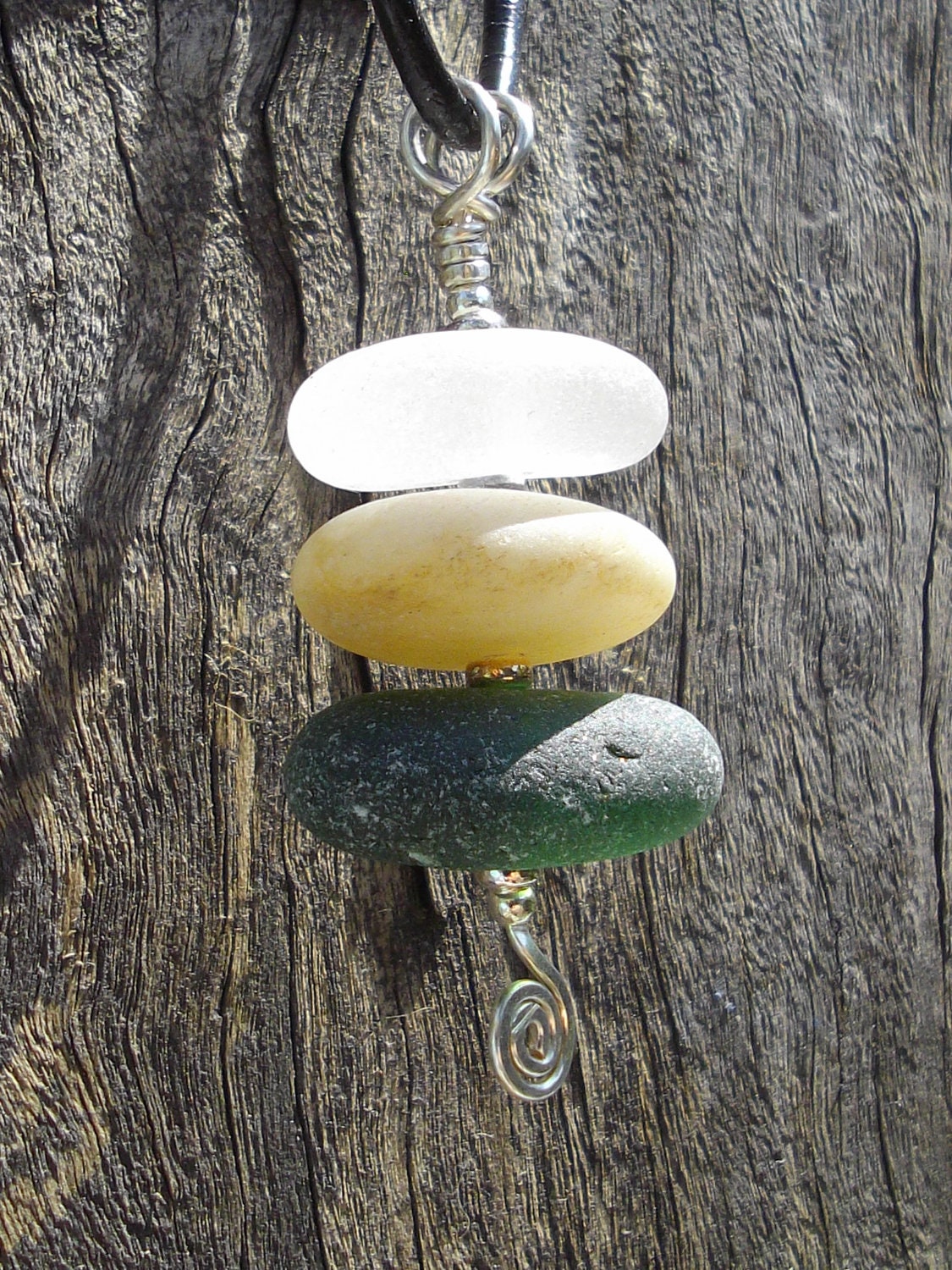 Seaglass and Beachstone Pendant