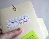 SAMPLE - Custom Baby Announcement / Custom Birth Announcement: Most Wanted Mini FBI File Folder