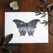 Starry skyline butterfly - 5x7 print - Black and white butterfly art