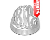 Order Initials of YOUR choice on handmade Monogram Ring in Sterling Silver - ZR90849-SS