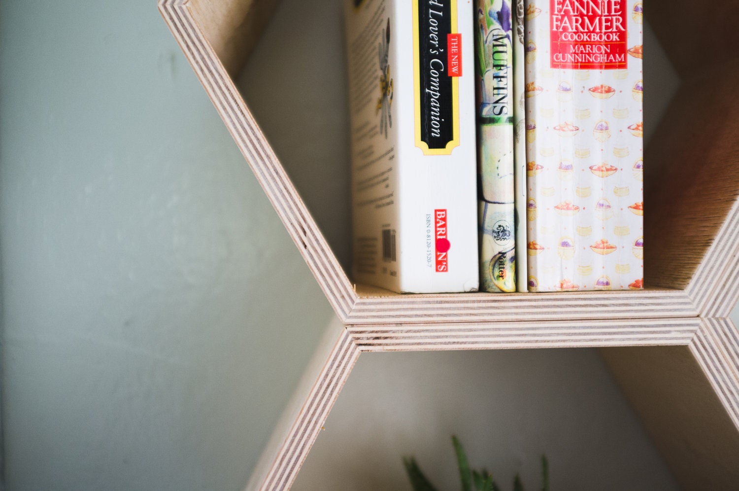 Orange Floating Honeycomb Shelves: Set of 5