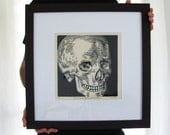 Skulls Are Not Mirrorballs woodcut print