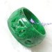 Free shipping - Natural light green jadeite jade charm fashion jadeite openwork jade ring (us 6 - 12)