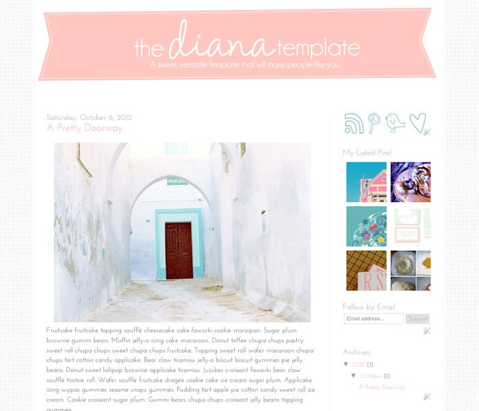 Blogger Template - The Diana Template