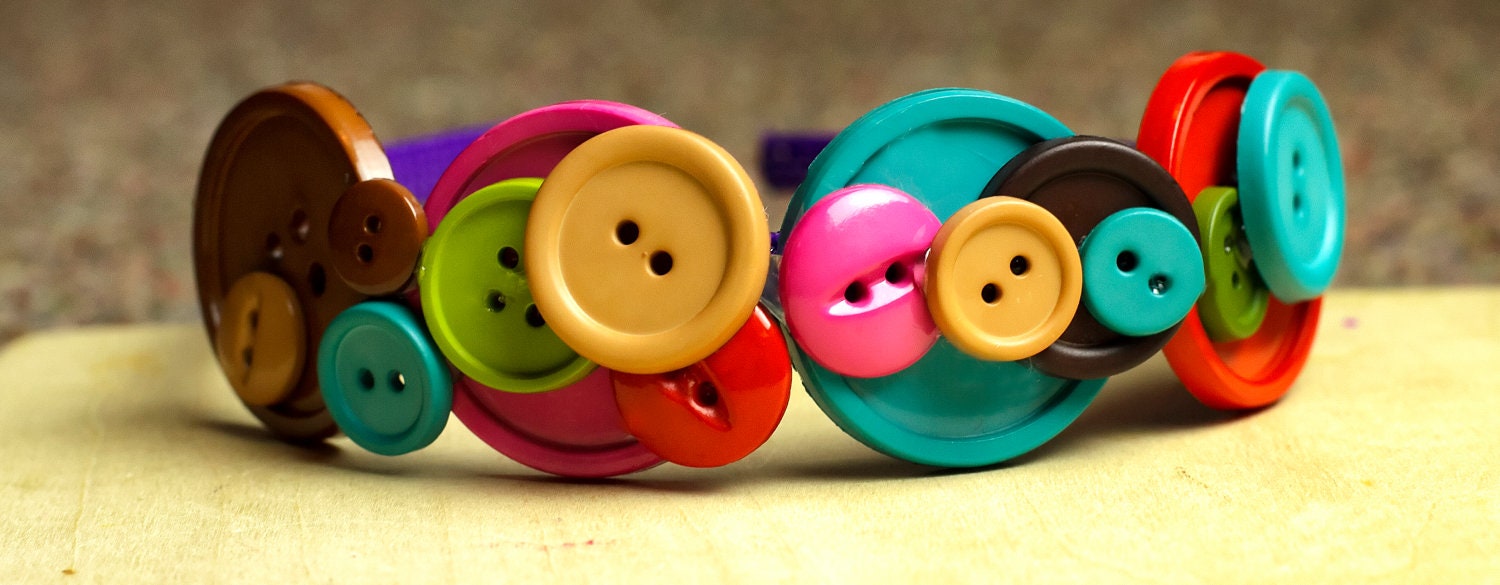 Button Headband, Colorful Button Headband, Buttons, Headband, Big Button Girls Fun Headband Bright Colors