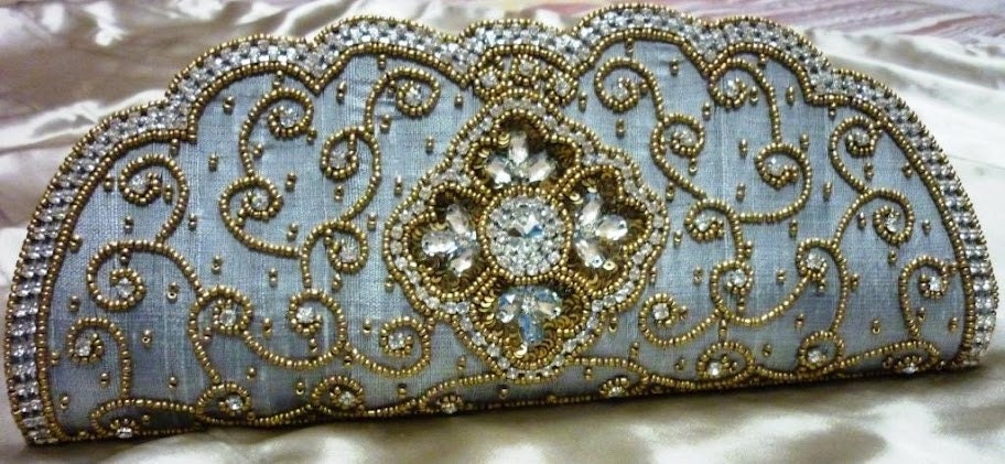 SALE Wedding Bridal Clutch Purse Handbag Bag Silver Easter Gift