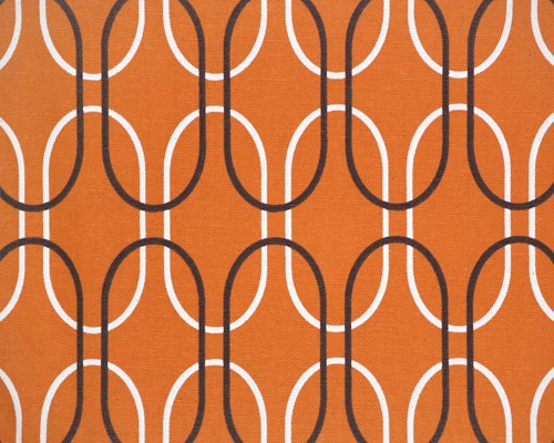 CUSTOM CURTAINS Modern Geometric Shiba Sweet Potato Orange White Black Pair Set Two 2 Drapery Panels Window Treatments Cyber Monday SALE