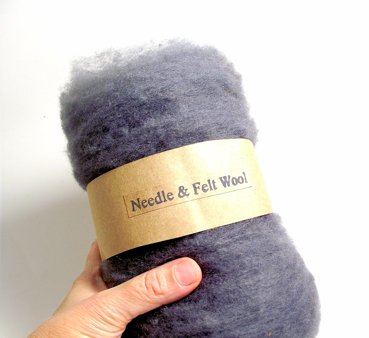 Needle felting wool, needle felting batts, felting supplies, hand carded wool, medium grey, gray, 1oz