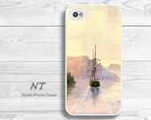 iPhone 4/ 4s 5 Case - Cell Phone Cover - iPhone Hard Case - Sailboat Oil Painting Print  - Natalia Turea Art - Mysoulfly