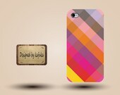 Iphone case, Iphone 4 case, Iphone 4s case, Iphone 5 case, unique handmade hard Plastic case, colorful stripe, geometric   P series 338