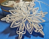 Quilled Paper Snowflake Christmas Decorations: 'Noel' quilled Snowflake Ornament
