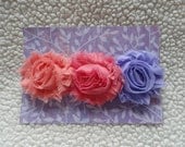 Infant/Baby/Toddler/Little Girl Handmade Headband / Shabby Chic, Fun, Bright / Photo Prop, Every Day Wear / Pink, Purple, Lace, Rhinestone