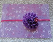 Infant/Baby/Toddler/Little Girl Handmade Headband / Shabby Chic, Fun, Bright / Photo Prop, Every Day Wear / Pink, Purple, Rhinestone