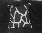 Lacey Pillow Cover in Brown Giraffe Print 18x18