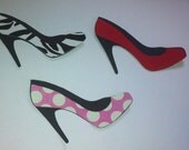 30 3" Die Cut High Heel Shoe Scrapbook Embellishment Cupcake Topper