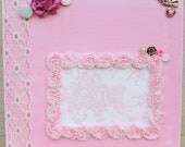 Baby Girl Nursery Wall Art Painting, Pink Shabby Chic, Original Acrylic Canvas Painting, Baby Room Decor, Wall Art Decor for Kids