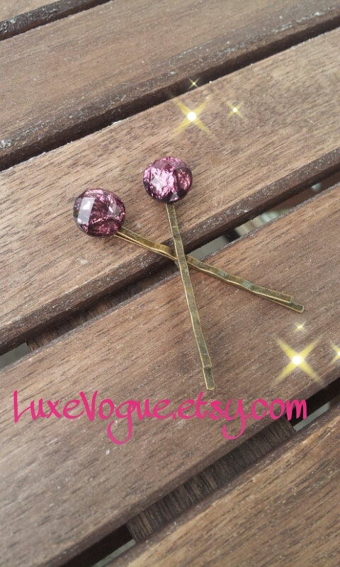 Brass Bobby Pin 55mm in Purple