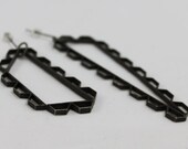 B101 Medium Oxidized Sterling Silver Asymmetrical Earrings