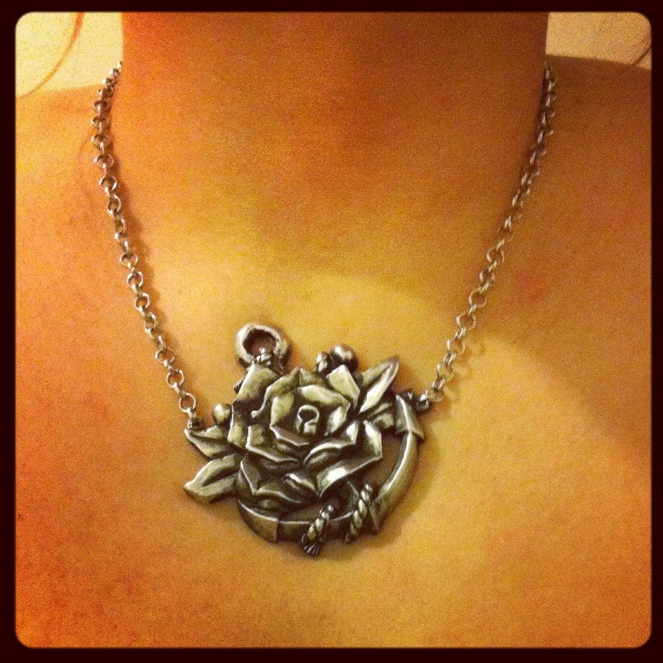 Rose and Anchor Necklace