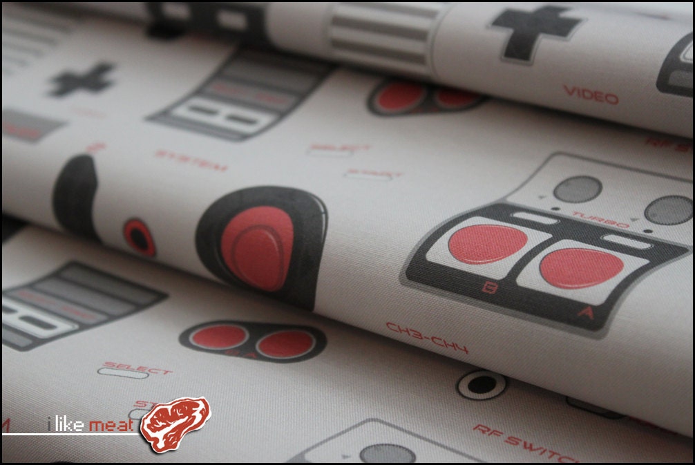 8bit Memories - One Fat Quarter of Nintendo themed Kona Cotton Fabric