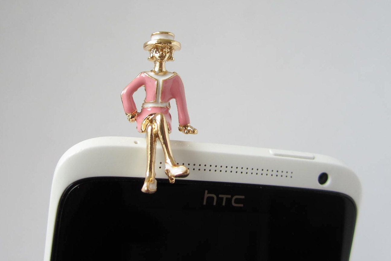 1 Pc - iphone Plug/Cell phone Plug/Dust Cap/Dust Plug/Dust Proof Earphone Cap Plug/iphone Pluggy/Plugy/Cellphone Accessories- Woman Sitting