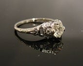Platinum Art Deco Engagement Ring 0.60 carat