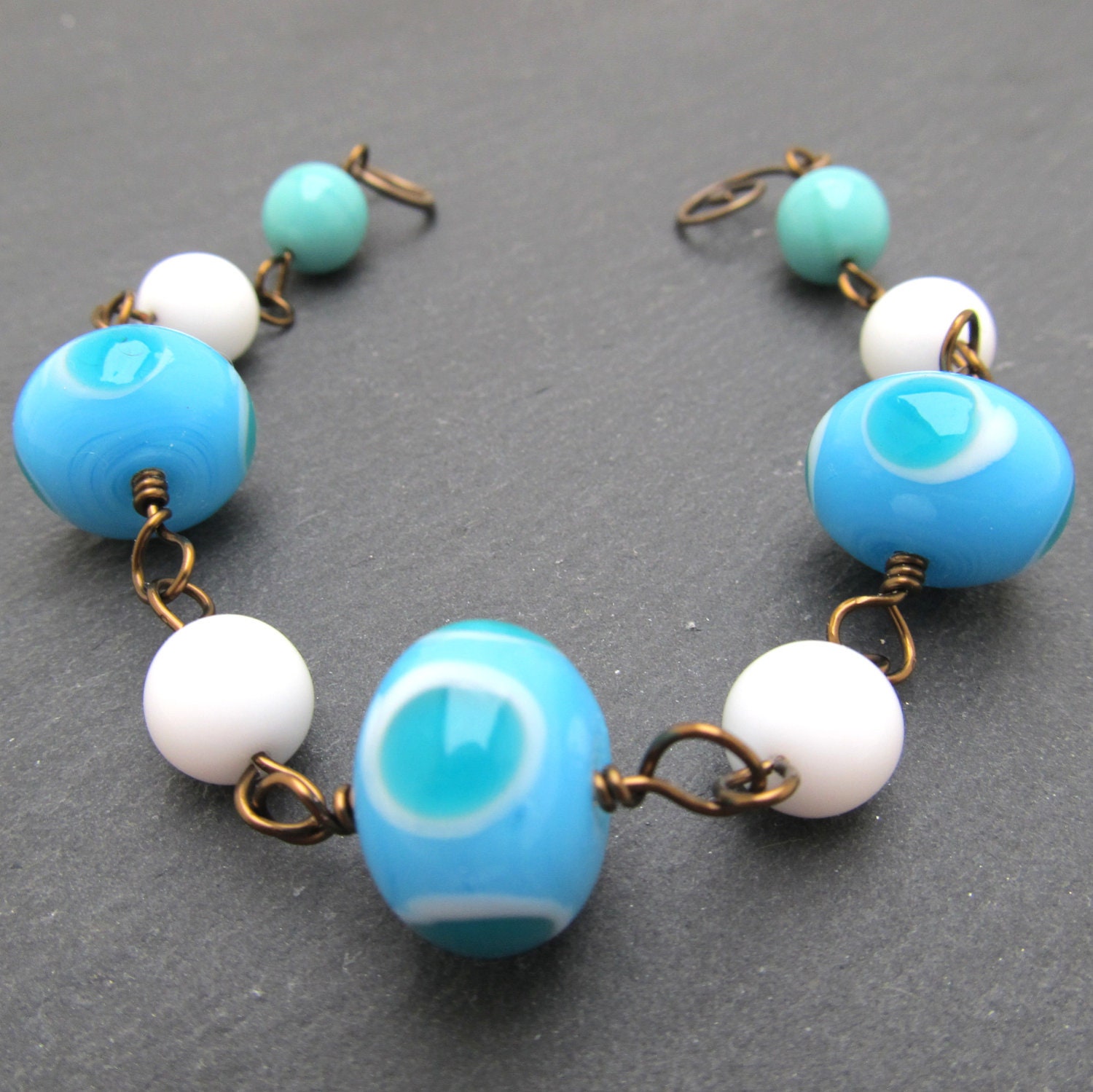 Sky blue bead bracelet, bead bracelet, OOAK jewellery