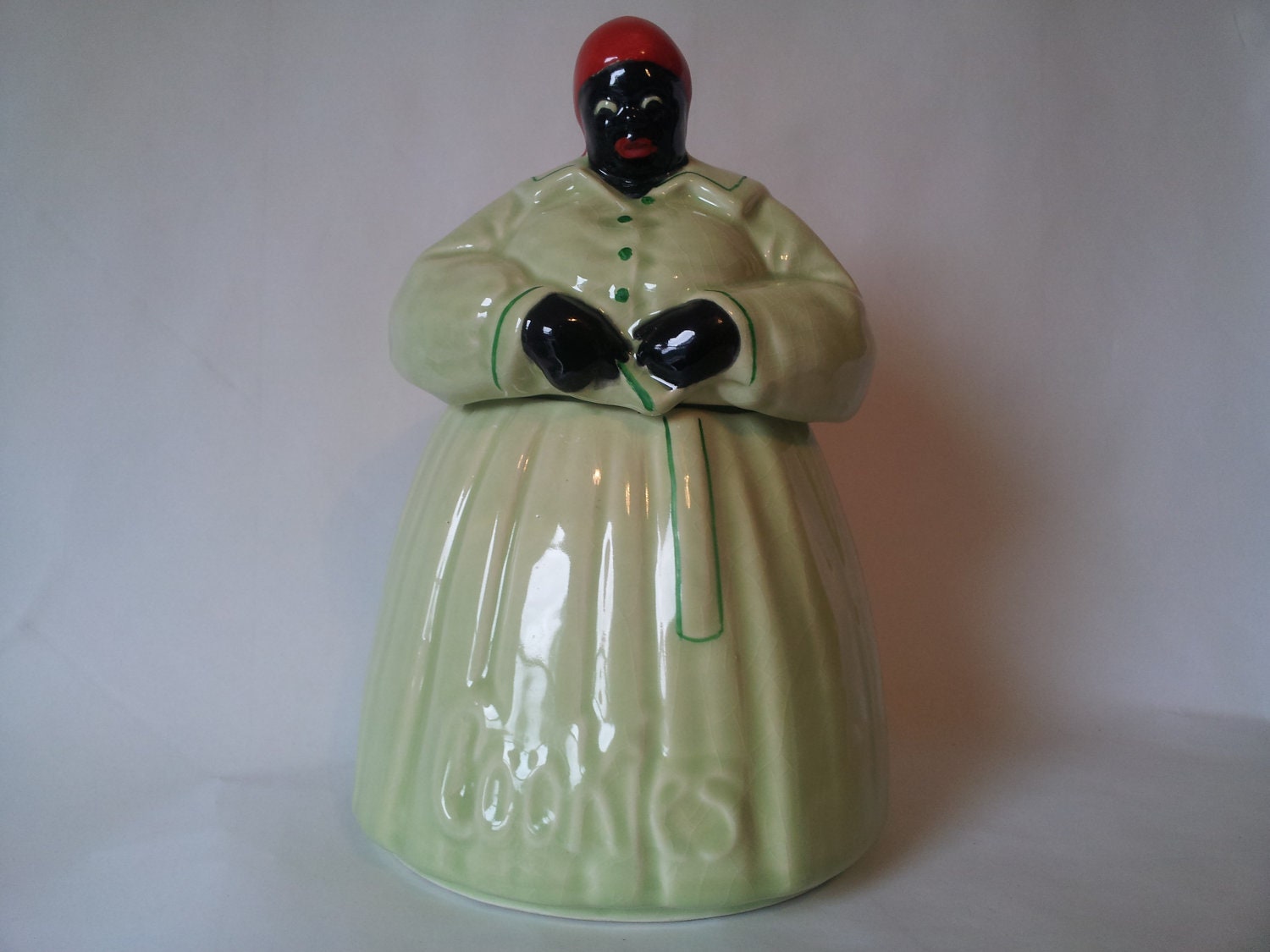 Vintage McCoy Aunt Jemima Green Cookie Jar