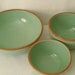 Set of 3 Stoneware Farm Mixing Bowls in Green