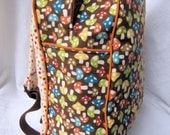 Children's Backpack Mushroom and Funky Monkey Dots Flannel MinkaPack Gift Bag for Boy or Girl