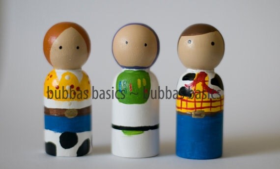 Toy Story Inspired Peg doll 3pc SET