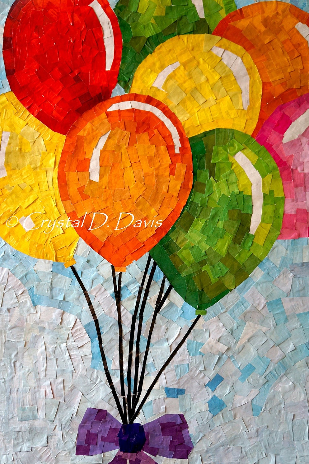 Celebrate. Recycled Magazine Mosaic 8x10 Archival Print