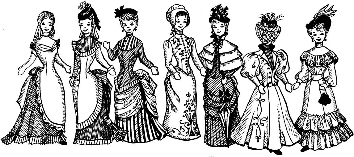 1870 - 1890s Victorian & Wild West Costume Pattern Collection for Fashion Dolls, Barbie - PDF ePattern
