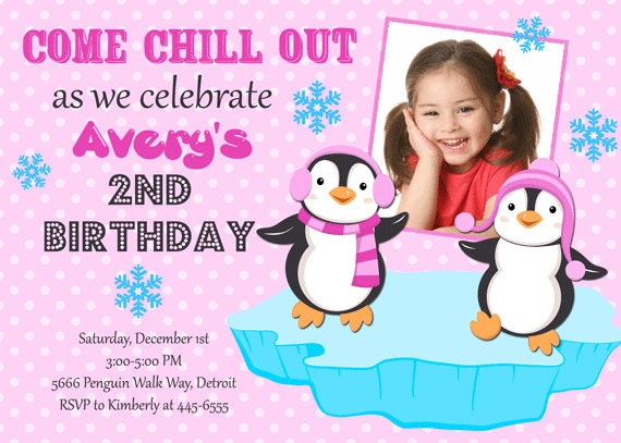 Penguins Chill Out Birthday Party Invitations - printable Il_170x135
