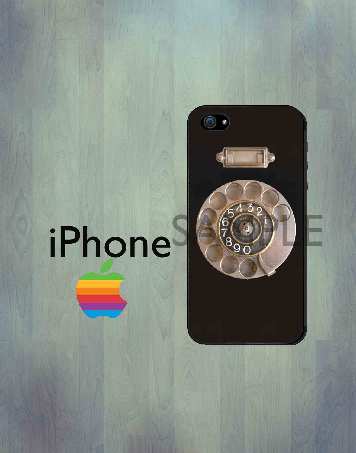 Vintage Retro Rotary Phone - Apple iPhone 4 4S or 5 Hard Cover Case