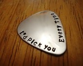 Personalized Guitar Pick - Hand Stamped 22 Gauge Stainless Steel SHIPPED in 10-14 Days SHIPPING TIME 3-5 Days