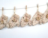 Handmade Advent Calendar, 24 Hand knitted Mittens, 24 Wood Burned Numberdiscs, Complete Set